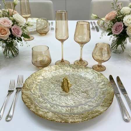 Glass Charger Plates Glass Table decor Glass Charger Plates Glass Table decor